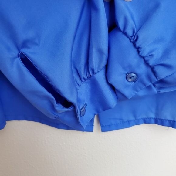 Vintage Judy Bond royal blue tie neck blouse - Picture 7 of 11